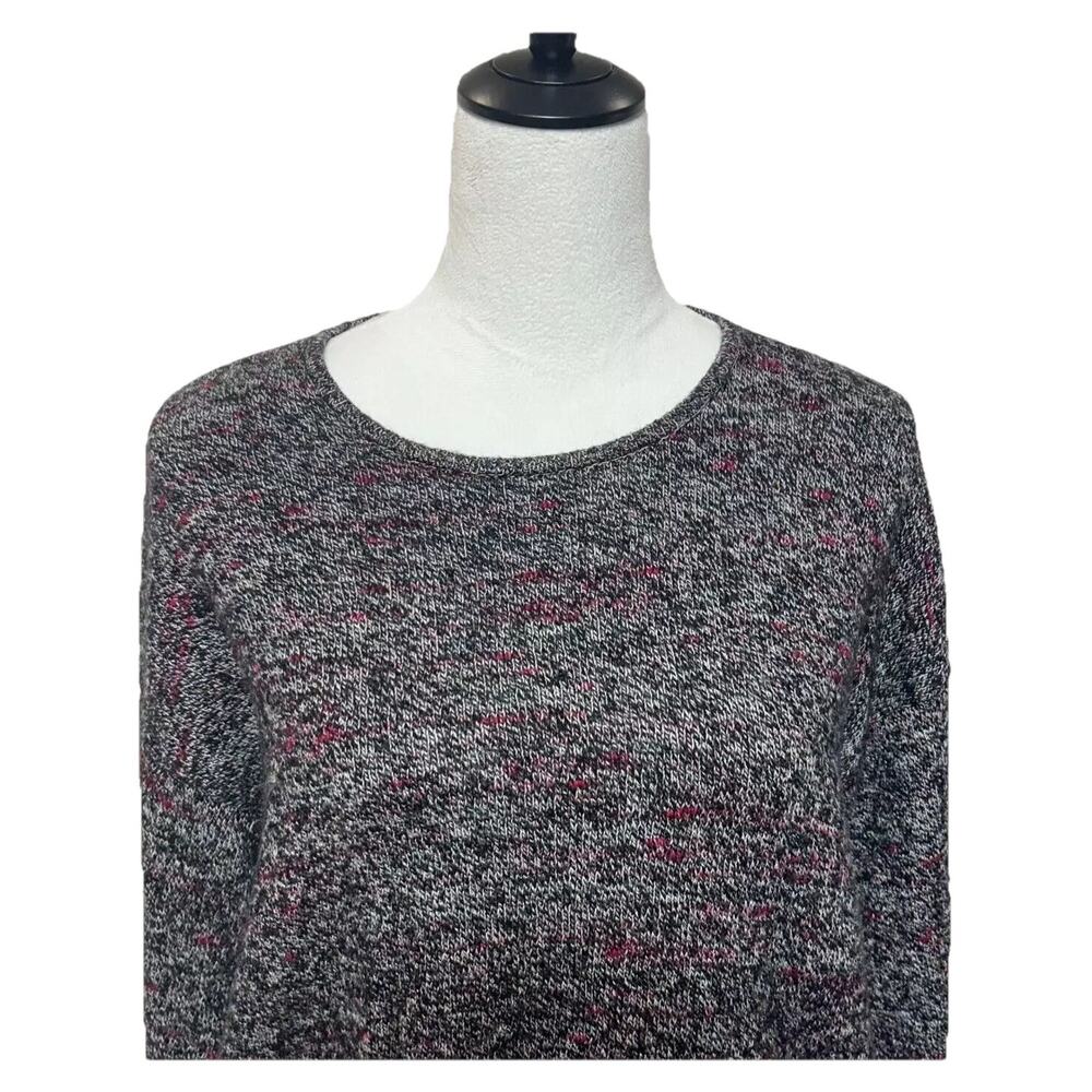 Purejill Sweater Womens Medium Red Gray Wool Cashmere Blend Asymmetric Hem Tunic
